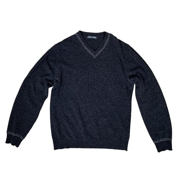 Slate and Stone 80% Wool Grey V-Neck Sweater Size Medium - Picture 1 of 4